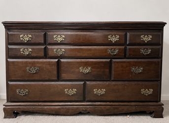 Vintage Solid Wood Bedroom Furniture Set – Dresser, Chest & Nightstand – $900 OBO