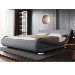 King Size Bed Frame Gray Color  Brand New In The Box 