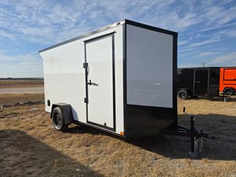 2027 New 6x12 SA Screwless Enclosed Trailer | Blackout | Spoiler Package | .08 Polycor | Dexter Axle | Itasca | 1261 (WHITE)