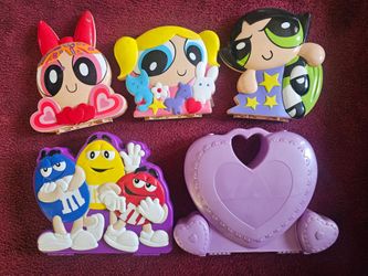 Vintage Powerpuff Girls Plastic cases, M & M, Heart