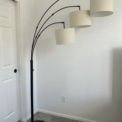 Luxurious Look 3-Head Shaded Arc Floor Lamp