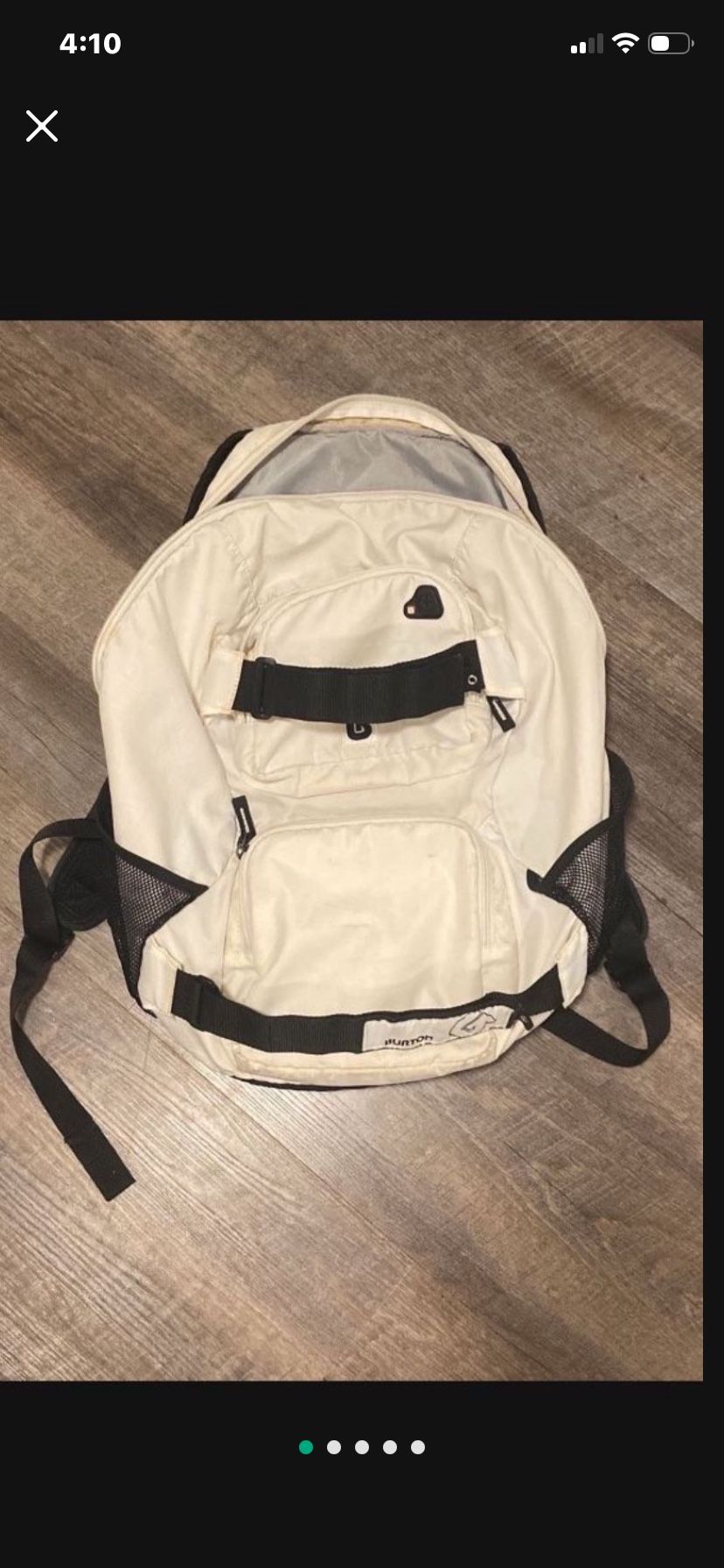 Burton Pre Owned Ivory Colored Backpack