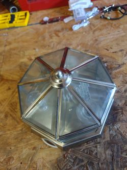 Beveled Glass 3 Light 9.75 Brushed Nickel