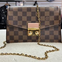 Louis Vuitton Croisette Damier Ebene Crossbody Chain Bag 