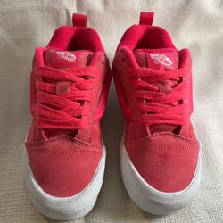Vans Shoes Knu Skool Suede Casual Skate Sneakers Pink Glo Mens 5 Womens 6.5