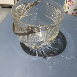 Old Glass Ice Bucket 