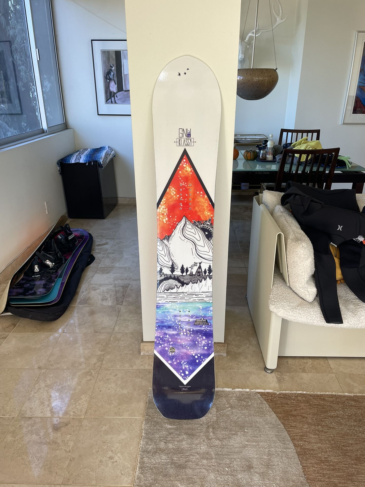 GNU Klassy 155 Snowboard Excellent Shape