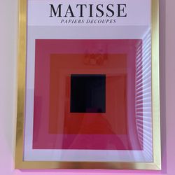 Assorted pink and orange wall art- framed