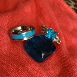 Couple's TURQUOISE Wedding Ring Set Pick-up In Gladstone 