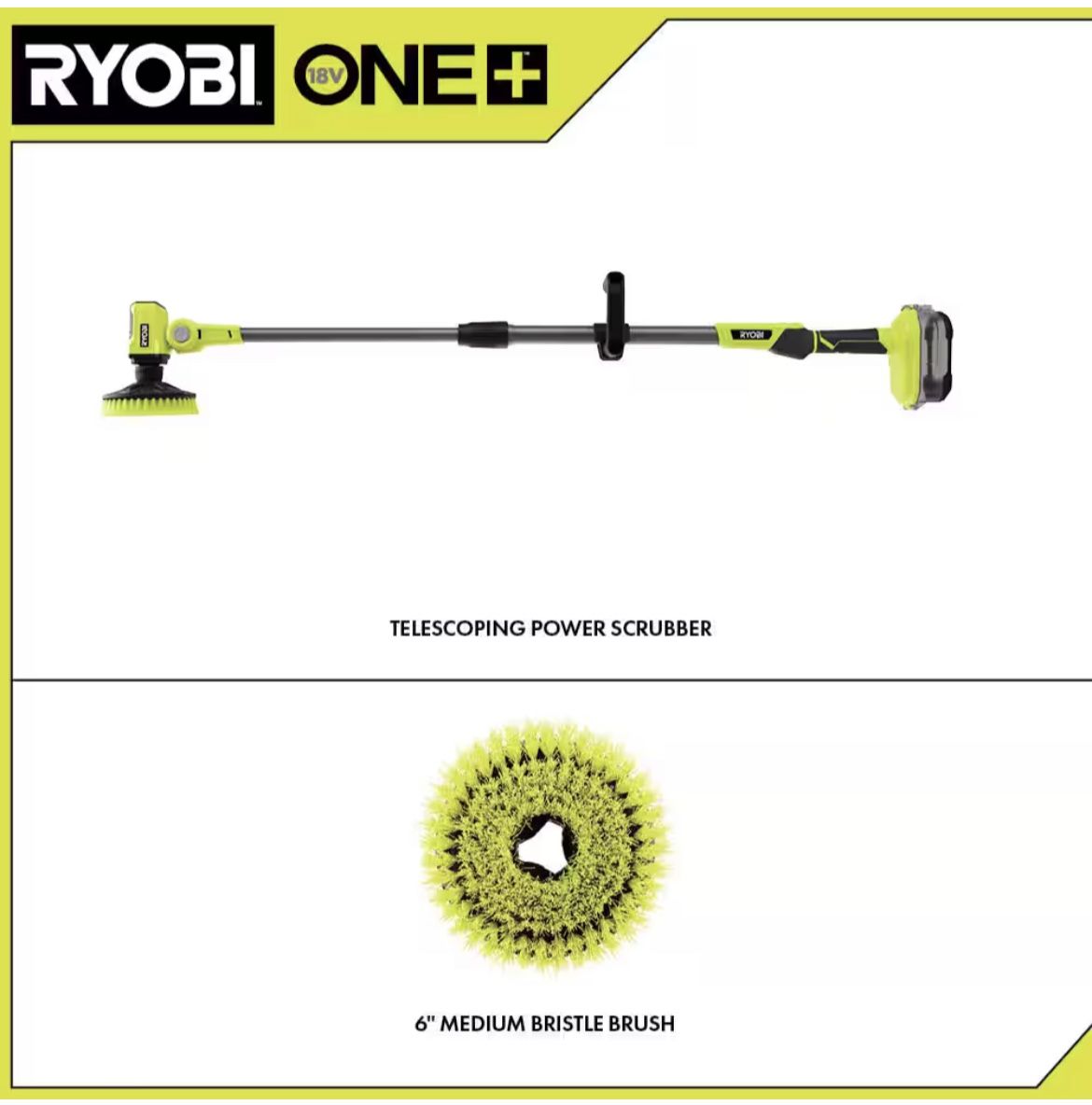 RYOBI ONE+ 18V Cordless Telescoping Power Scrubber (Tool Only