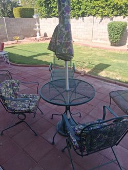 Wrought iron, vintage table set.