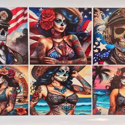 Dia De Los Muertos Woman Vinyl Decal Mural, Poster, Print Or Static Cling