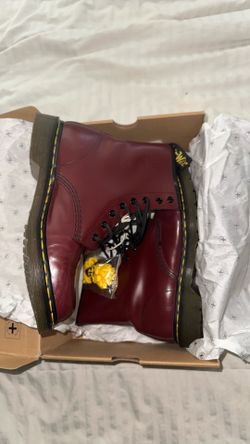 Dr. Martens Cherry red smooth leather boots