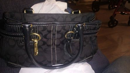 Hampton Classic Medium Satchel Purse Canvas Leather