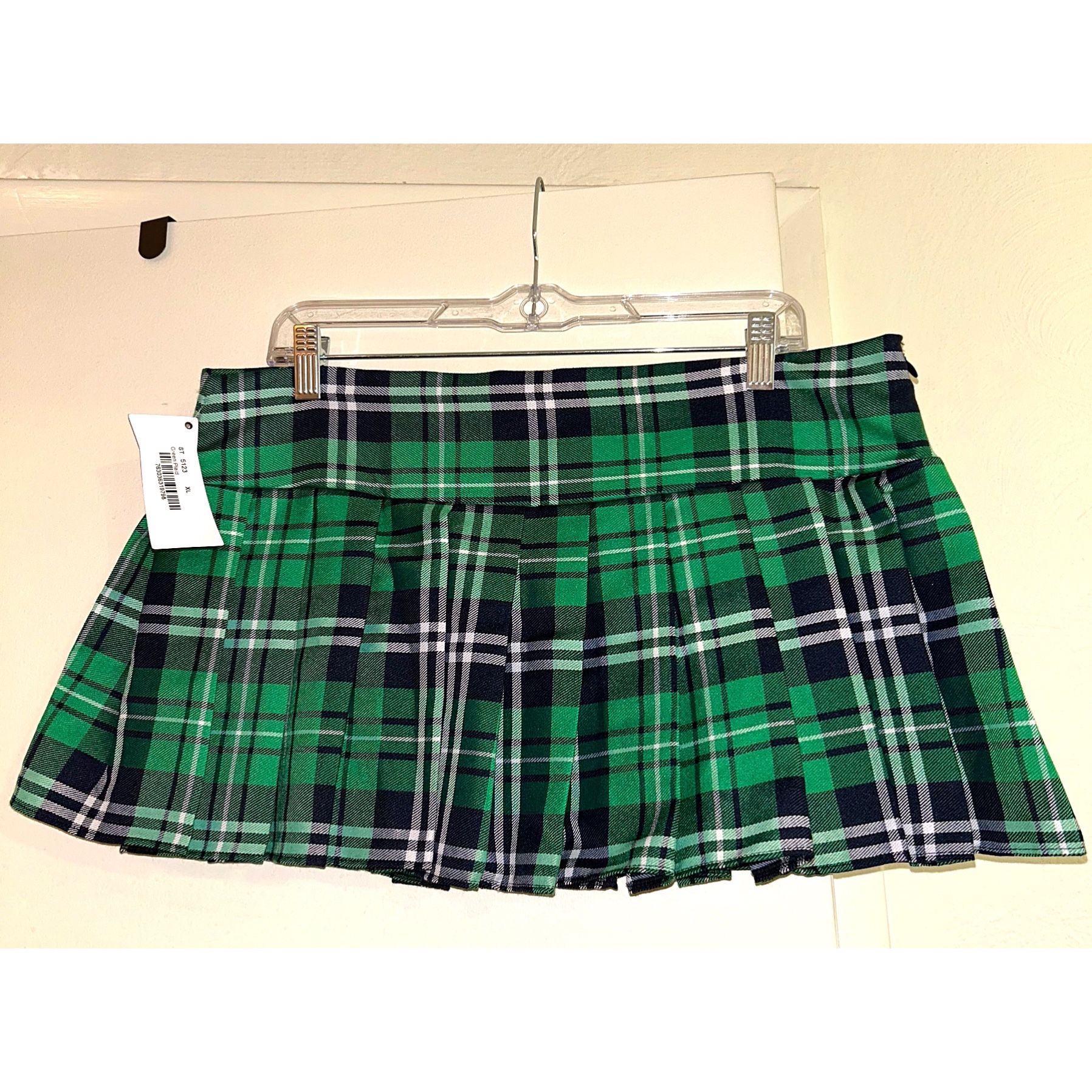 Plaid Green Mini Skirt Size XL