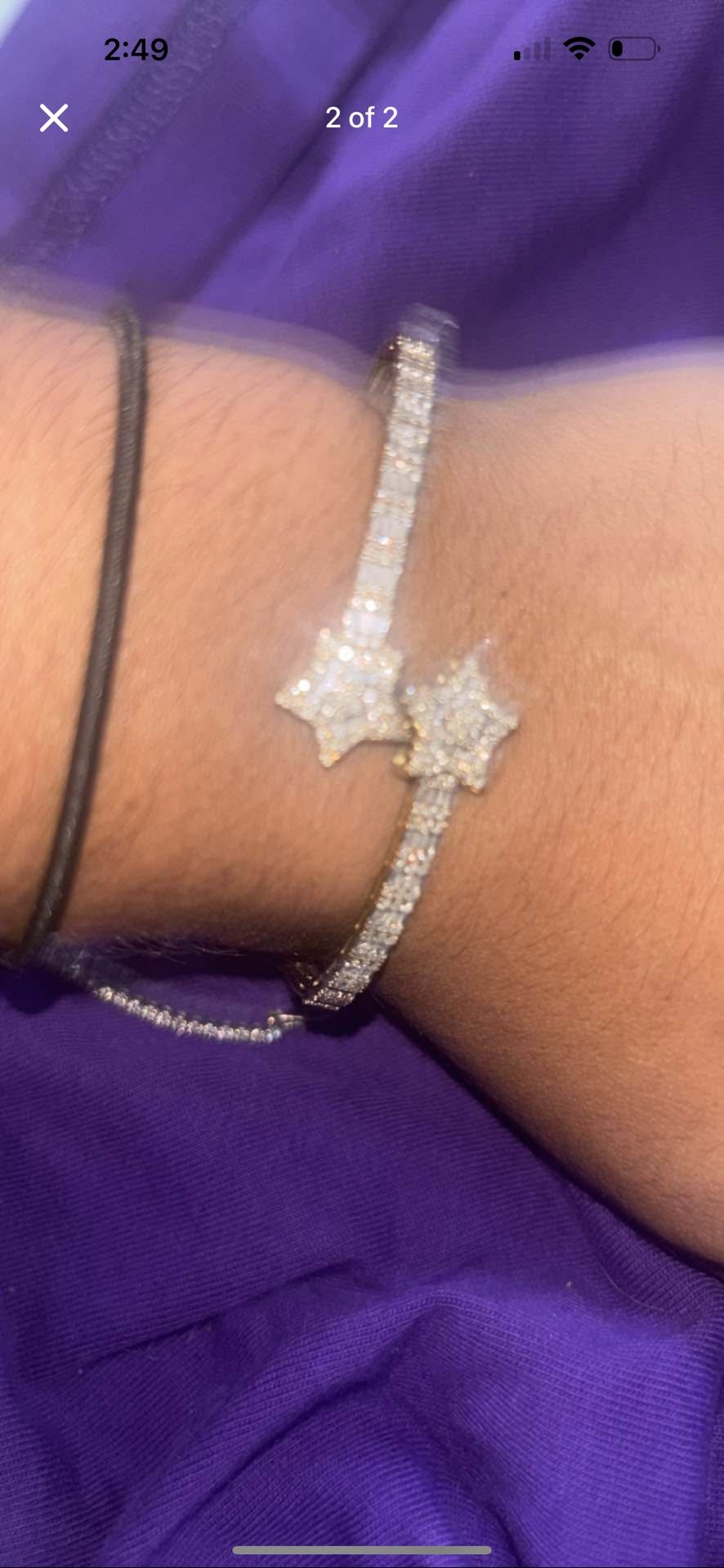 10k Gold 13.3 Grams Diamond Bangle Bracelet 