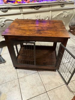 Wooden Dog Crate Furniture End Table