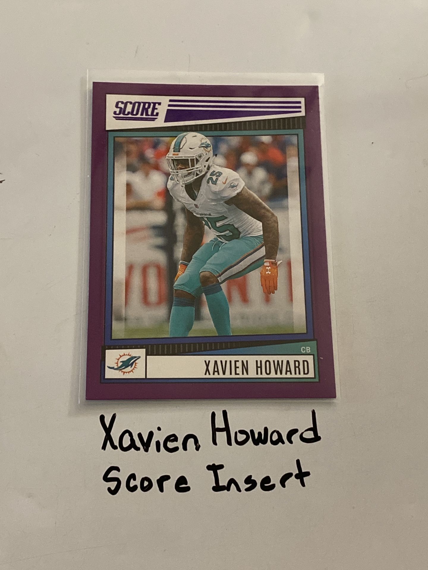 Xavien Howard Miami Dolphins CB Score Short Print Insert Card.