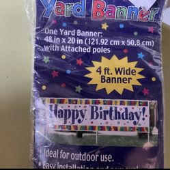 Brand New Happy Birthday yard Banner