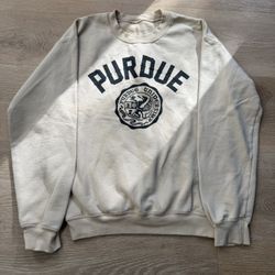 Vintage Purdue University Sweatshirt - Cream/Beige