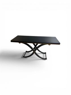 Modern Black X-Base Dining Table
