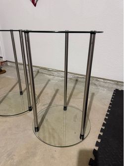 Beautiful Double Glass End Tables - Lightweight