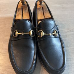 Gucci Men Black Leather Shoes 10 D