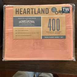 Brand New 400 Thread Count Twin Sized Sheet Set - peach color