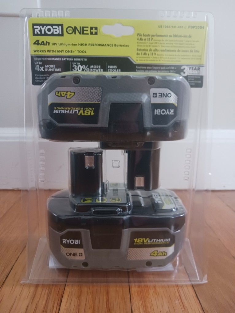 RYOBI 18v 4ah HP Batteries (2 pack)