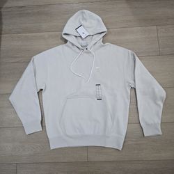 Nike Solo Swoosh Fleece Hoodie Heavyweight Light Bone White Men Medium DX1355-072