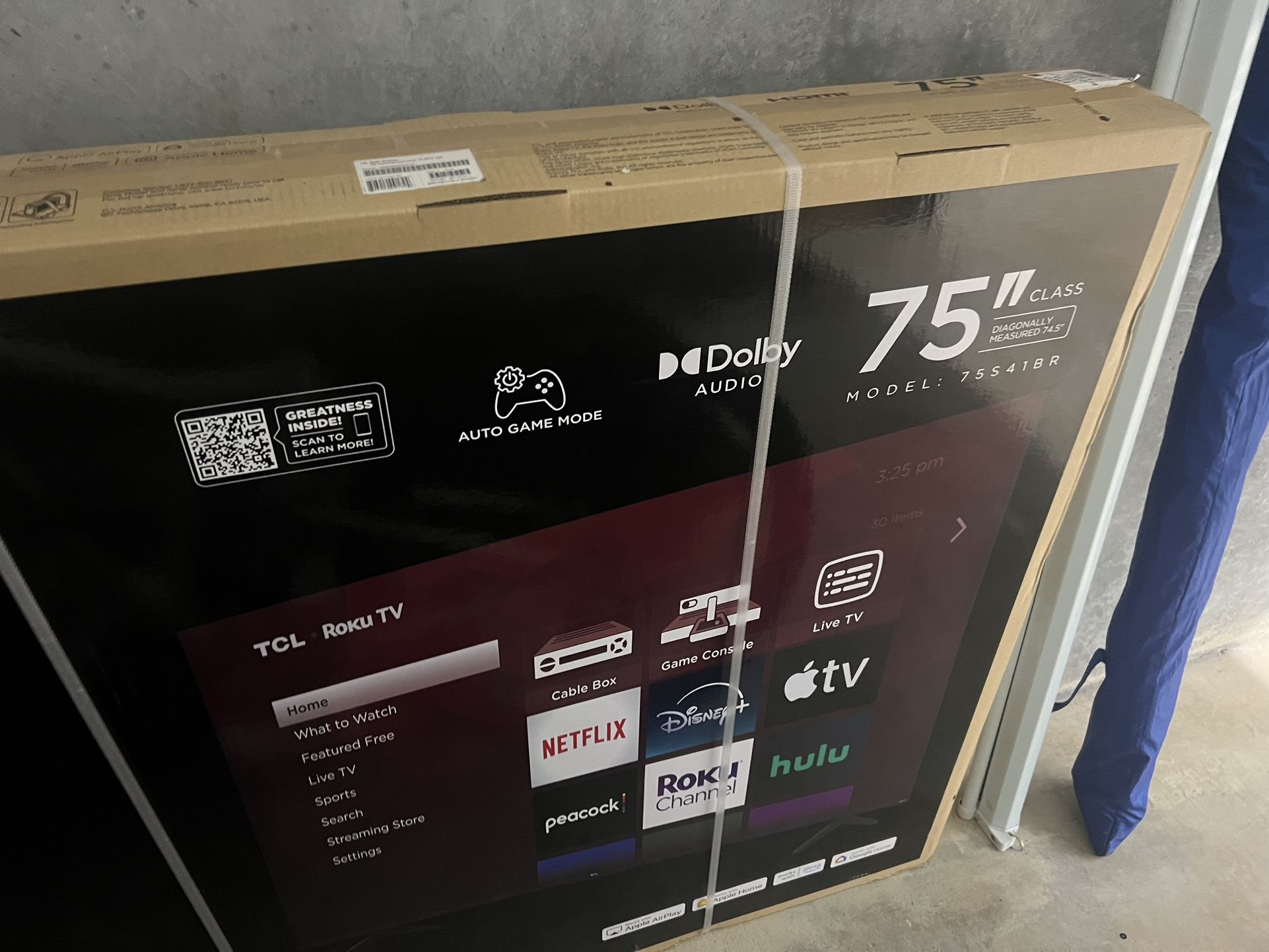 Brand New 75 In TCL Tv