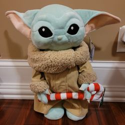 New Star Wars Mandalorian Grogu Plush Christmas Holiday Greeter 20"