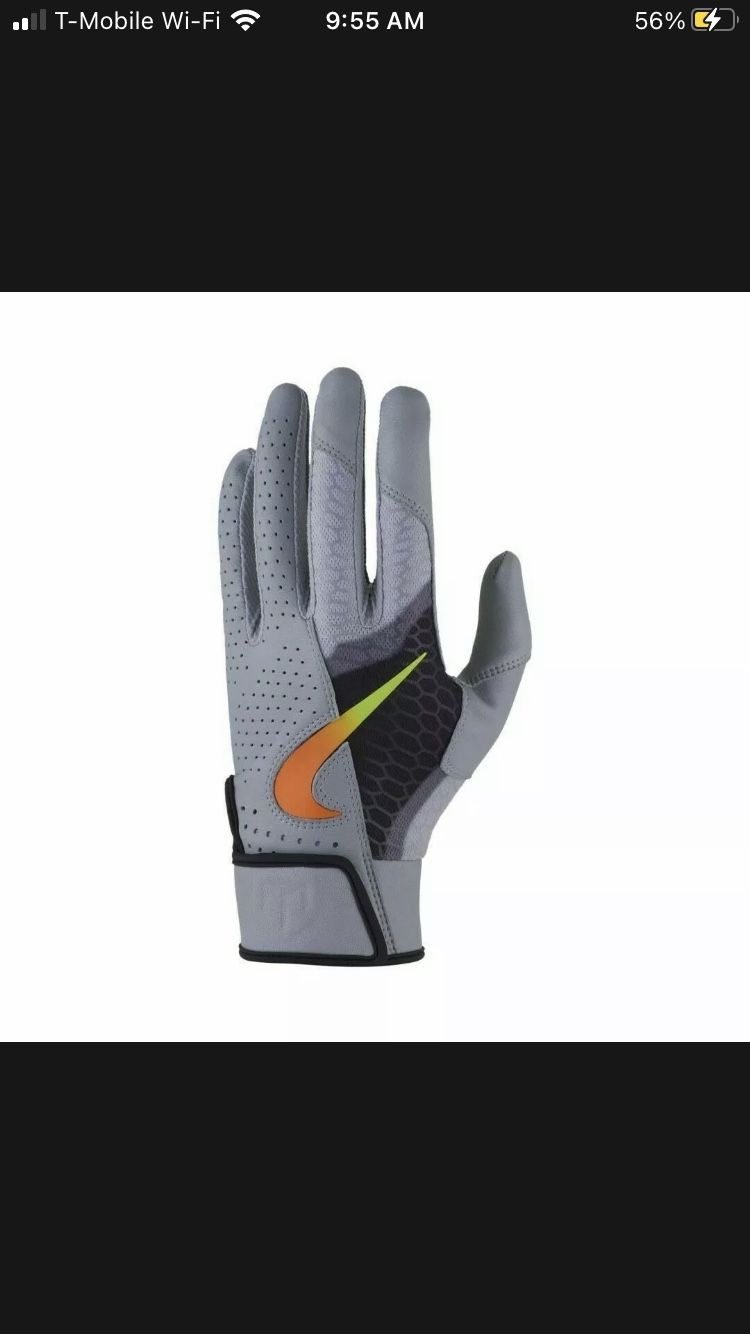 NWT Nike Trout Force Elite Batting Gloves Size XL Training Gray Orange 