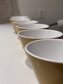 6Set of MELANINA Bowls Tan and White