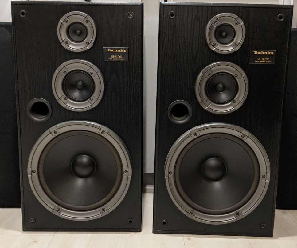 Vintage Technics 12" 3-Way Stereo Speakers