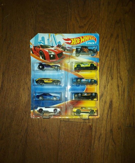 Collectible 2015 HotWheels 9 Pack Set Of Racecars