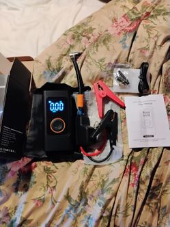 10000 amp jump starter kit with compressor power bank and light