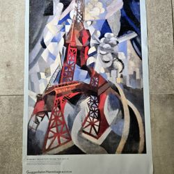 Red Eiffel Tower by Robert Delaunay Guggenheim Vtg Exhibition Poster 2001
