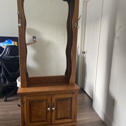 Vintage Coat Hanger/ Mirror Vanity