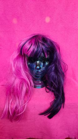 Split color wig / Split dye wig/ Half pink half purple wig. See video for Measurements and details please 🙏🏾