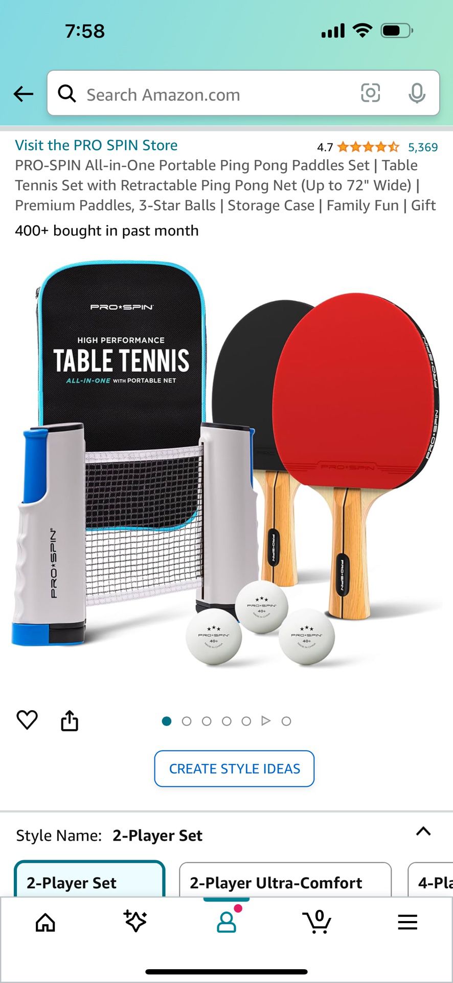 PRO-SPIN All-in-One Portable Ping Pong Paddles Set 