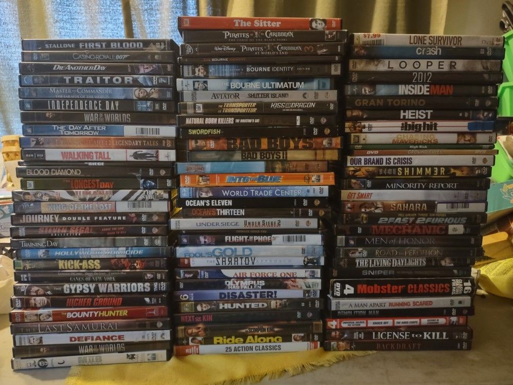 86 DVD Cases 137 Action/Adventure Movies In Total Will Not Separate