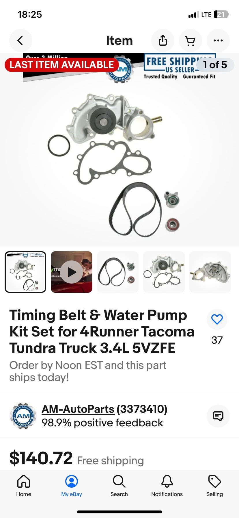 97 Toyota 4Runner  Water Pump And Timing Belt 