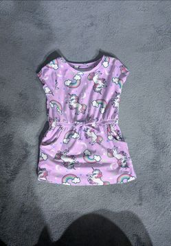 Kidgets Lavender Unicorn & Rainbow Dress