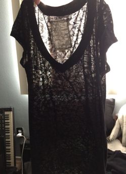 Sheer black v neck top