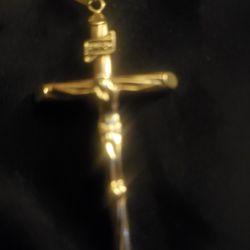 Gold Charm Jesus Cross