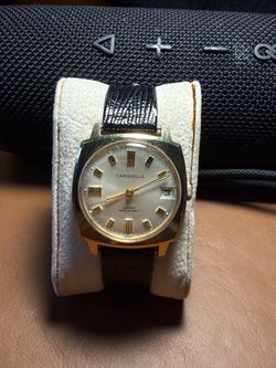 Vintage Caravelle Swiss Made Manual Wind Watch – Runs Great – New Leather Strap
