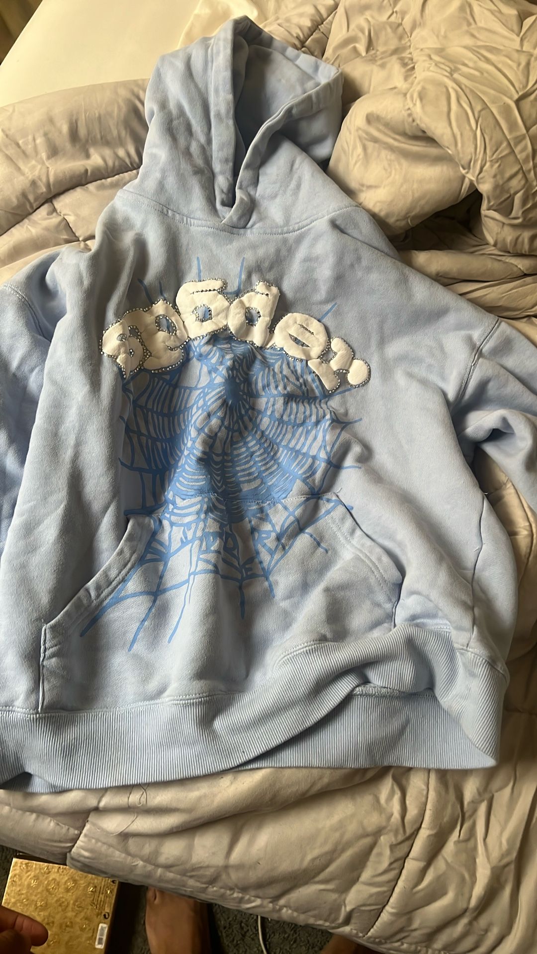 Sp5der Sky Blue Hoodie