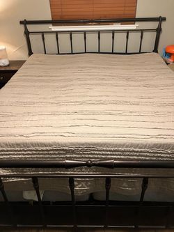 Scandinavian Designs metal Cal King bed frame with headboard and footboard