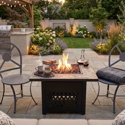 Beautiful Outdoor Firepit Table And Chair Set